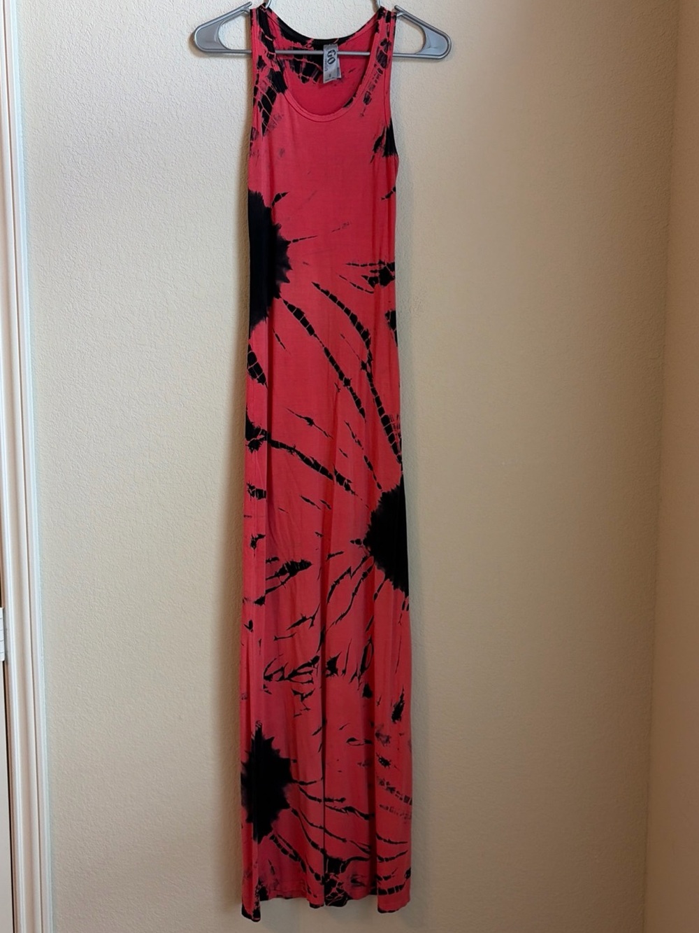 GO couture Women’s Small Tie Dye Maxi Dress 90% Modal Made in USA